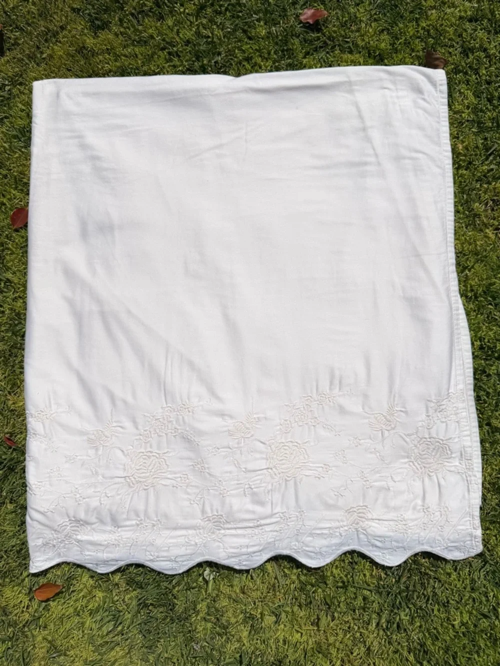 RARE Ralph Lauren Desert Palm Embroidered Queen Flat Sheet Cotton Sateen NICE!
